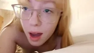 cute nerdy girl trying to make you cum - longer