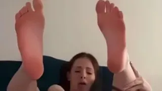 girl masturbates her ass with the curling iron